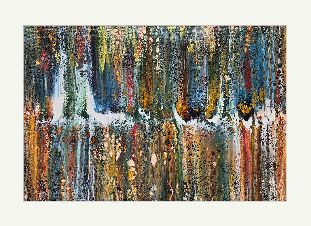 Abstract Art Print by Gillian Eddowes "Rainbow Falls"