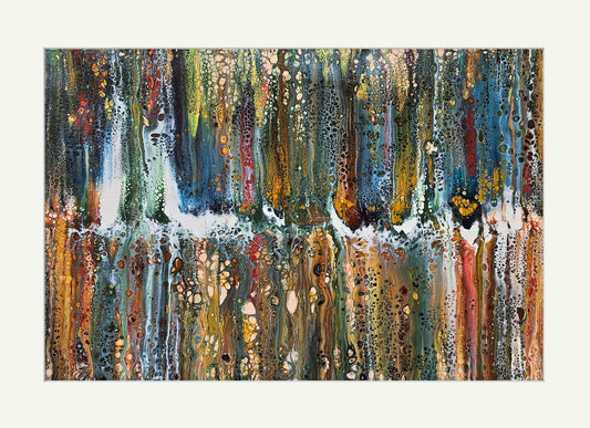 Abstract Art Print by Gillian Eddowes "Rainbow Falls"