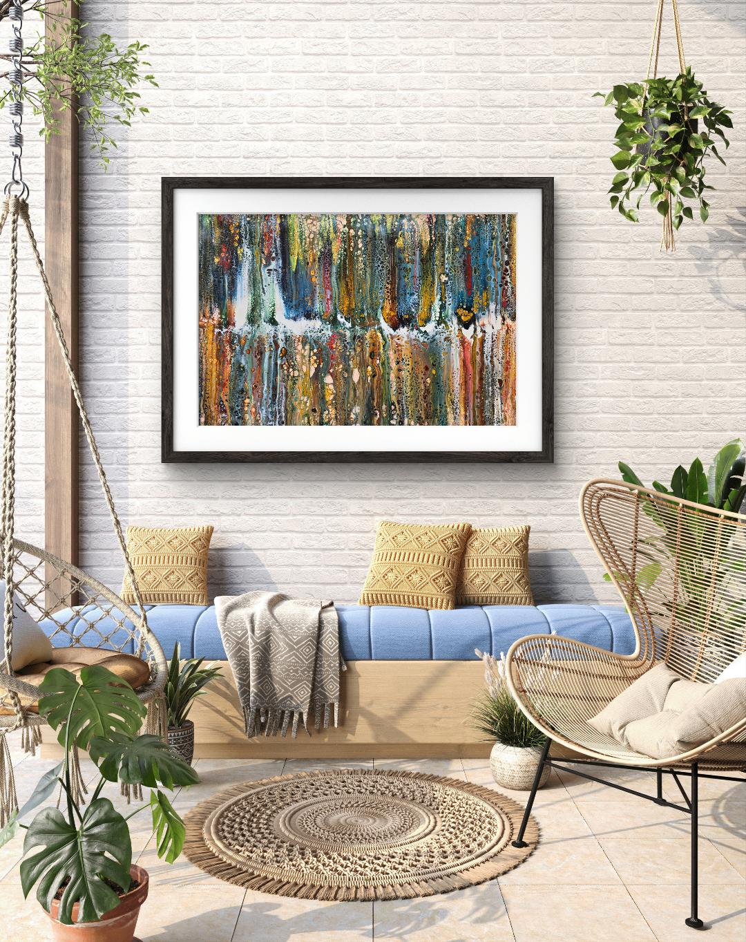Abstract Art Print by Gillian Eddowes "Rainbow Falls"